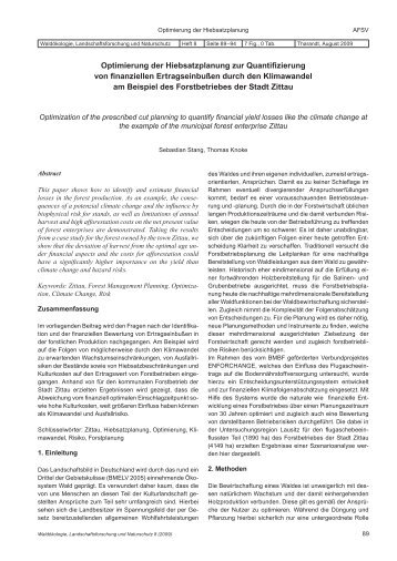 Optimierung der Hiebsatzplanung zur Quantifizierung von ... - AFSV