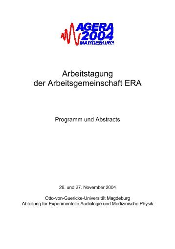 Arbeitstagung der Arbeitsgemeinschaft ERA - Arbeitsgruppe ERA