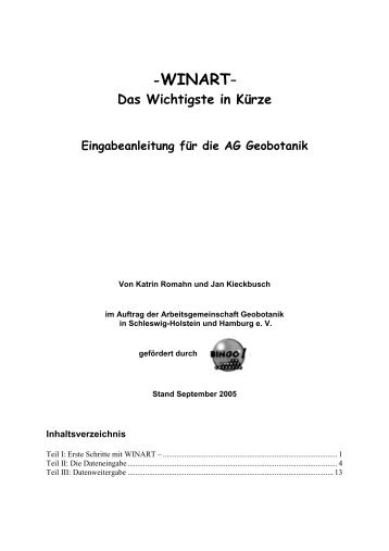 -WINART– - AG Geobotanik in Schleswig-Holstein und Hamburg e. V.