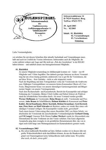 Eulenspiegel 02/2003 - Traditionsverein Aufklärungsgeschwader 51 ...