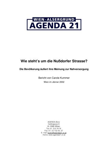 Wie steht's um die Nußdorfer Strasse? - Lokale Agenda 21 in Wien ...