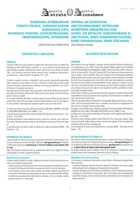 Domanda Attribuzione Codice Fiscale Comunicazione