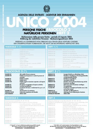 unico 2004 persone fisiche fascicolo 2 natürliche personen heft 2