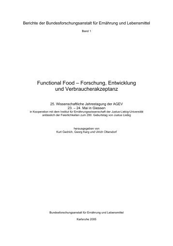 Functional Food - Forschung, Entwicklung und ... - AGEV