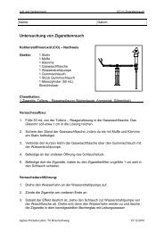 CO im Zigarettenrauch - Agnes-Pockels-Labor