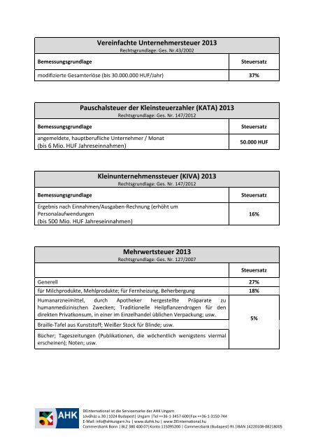 Steuern in Ungarn 2013 - Deutsch-Ungarische Industrie- und ...