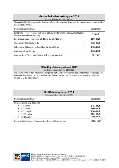 Steuern in Ungarn 2013 - Deutsch-Ungarische Industrie- und ...