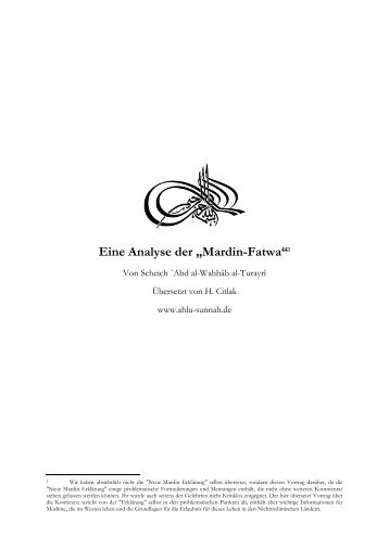 Eine Analyse der „Mardin-Fatwa“1 - Ahlu-Sunnah