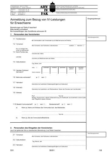 Antrag Erwachsene (pdf 785 KB) - AHV-IV-FAK Liechtenstein