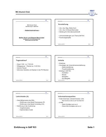 Einführung in SAP R/3 - Institute for Information Business ...