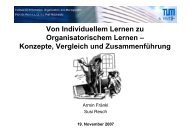 Von Individuellem Lernen zu Organisatorischem Lernen – Konzepte ...