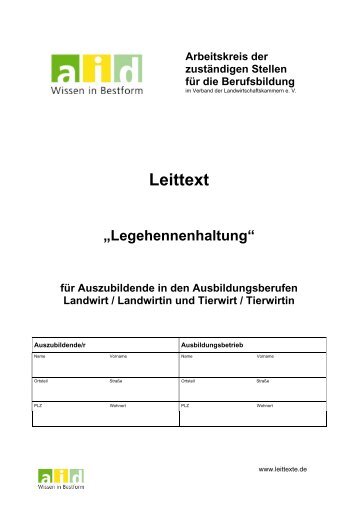 aid Leittext: Legehennenhaltung