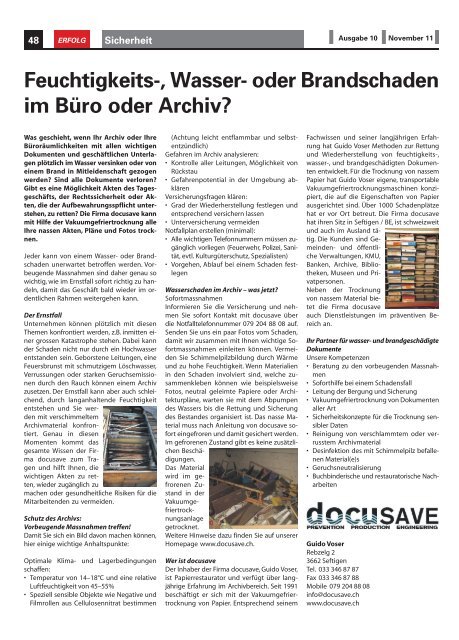 Erfolg_Ausgabe Nr. 10 - November 2011