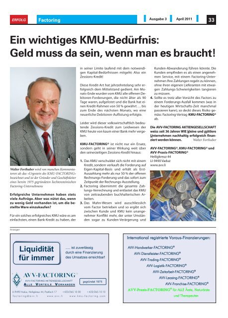 Erfolg_Ausgabe Nr. 3 - April 2011