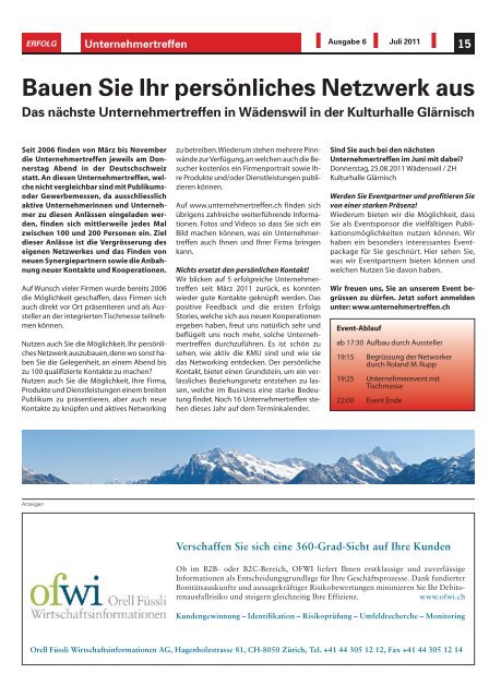 Erfolg_Ausgabe Nr. 6 - Juli 2011