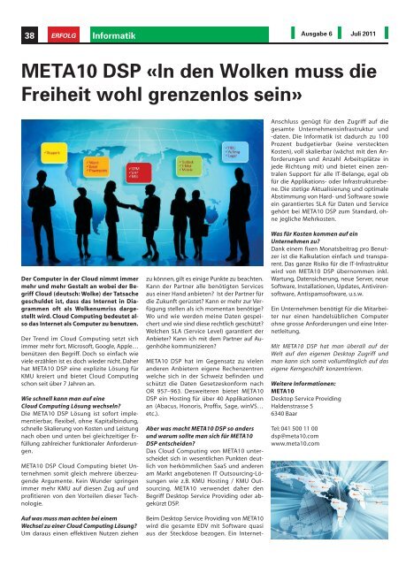 Erfolg_Ausgabe Nr. 6 - Juli 2011