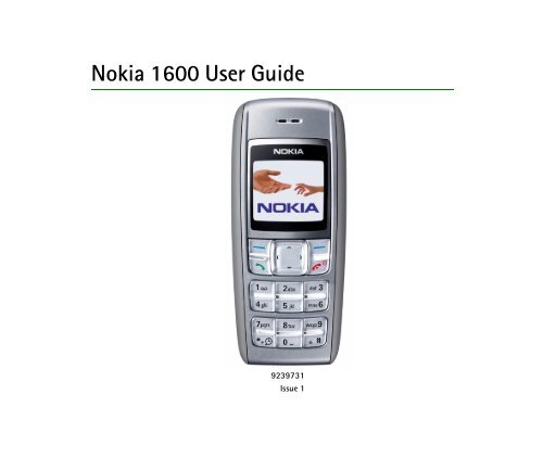 Nokia 1600 User Guide - Vodafone