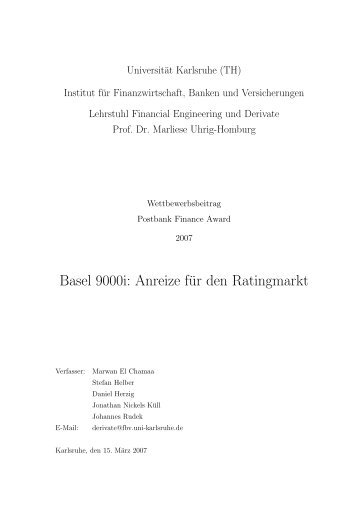 Basel 9000i: Anreize für den Ratingmarkt - Institut AIFB