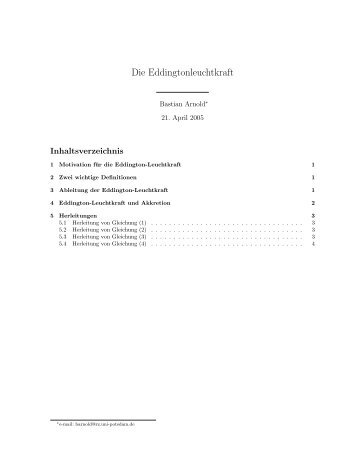 Die Eddingtonleuchtkraft - AIP