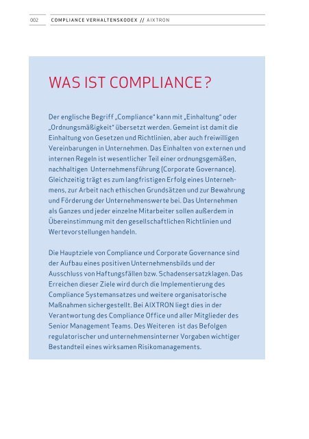 Vollständiger Text des Compliance-Kodex - Aixtron
