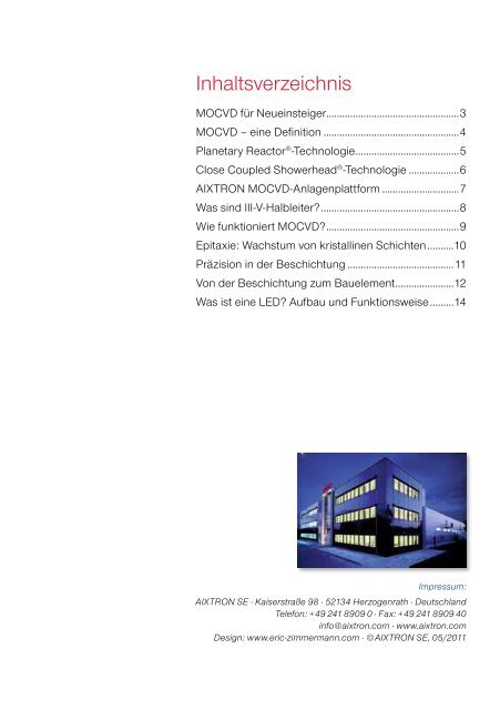 MOCVD Basiswissen für Neueinsteiger - Aixtron