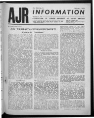 INFORMATION - The Association of Jewish Refugees