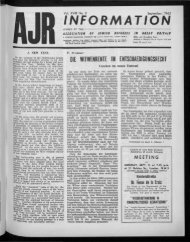 INFORMATION - The Association of Jewish Refugees