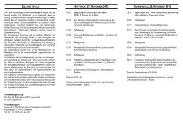 Ziel und Inhalt - Akademie für öffentliches Gesundheitswesen