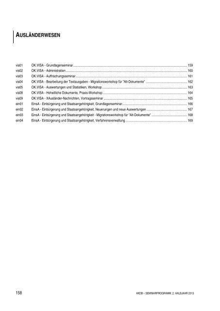 SEMINARPROGRAMM 2. HALBJAHR 2013 - AKDB
