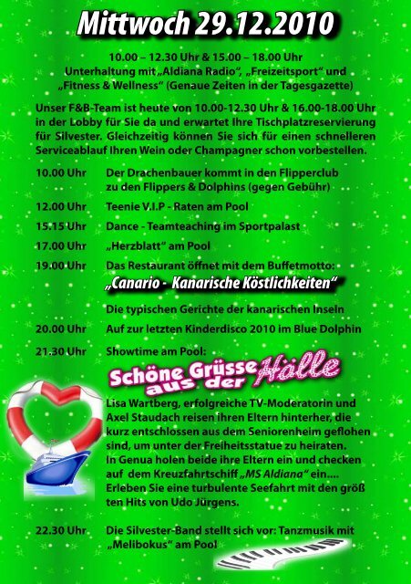 Unser Programm Weihnachten & Silvester 2010/2011 - Aldiana