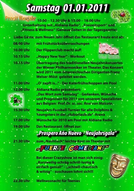 Unser Programm Weihnachten & Silvester 2010/2011 - Aldiana