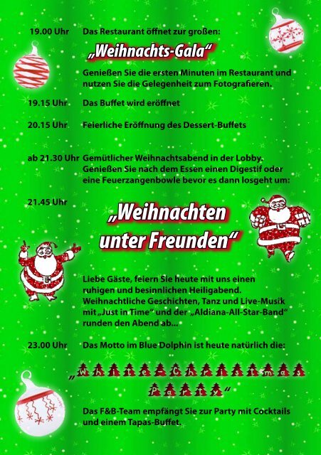 Unser Programm Weihnachten & Silvester 2010/2011 - Aldiana