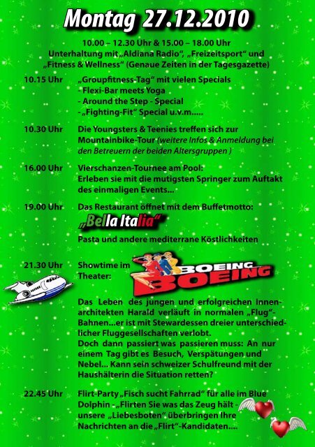 Unser Programm Weihnachten & Silvester 2010/2011 - Aldiana