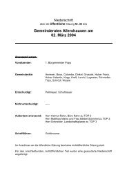 Gemeinderates Allershausen am 02. März 2004