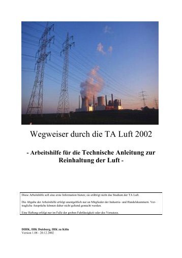 Wegweiser durch die TA Luft 2002