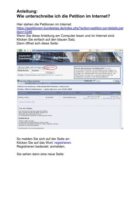 Anleitung: Wie unterschreibe ich die Petition im Internet? - Inklusive