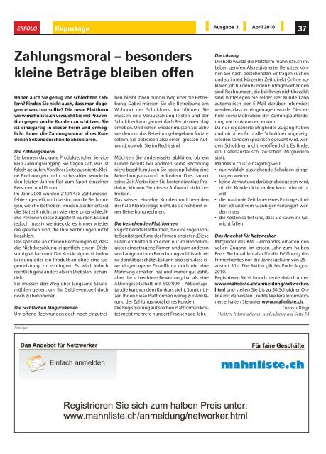 Erfolg_Ausgabe Nr. 3 - April 2010