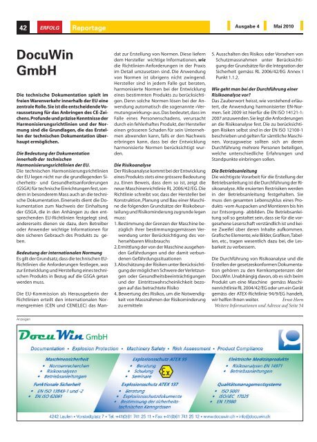 Erfolg_Ausgabe Nr. 4 - Mai 2010