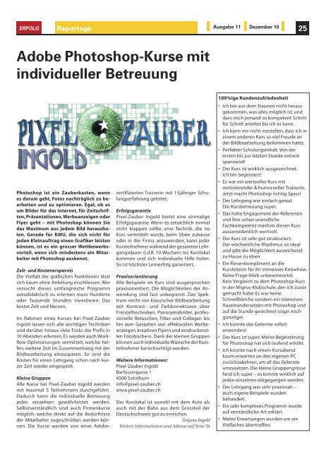 Erfolg_Ausgabe Nr. 11 - Dezember 2009