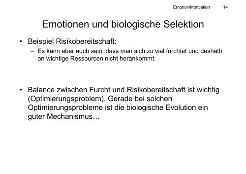 Evolutionäre Emotionstheorien / Teil 1