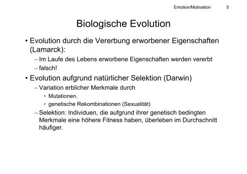 Evolutionäre Emotionstheorien / Teil 1