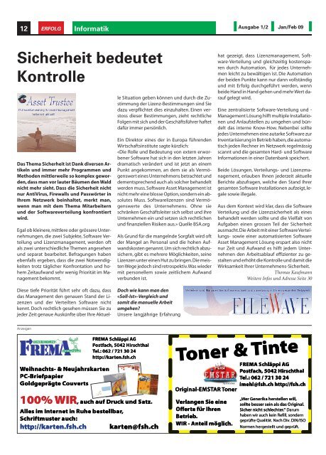 Erfolg_Ausgabe Nr. 1 - Januar/Februar 2009