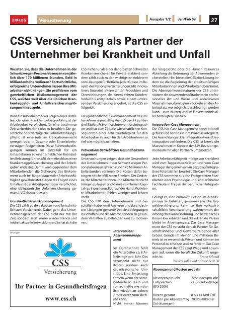 Erfolg_Ausgabe Nr. 1 - Januar/Februar 2009