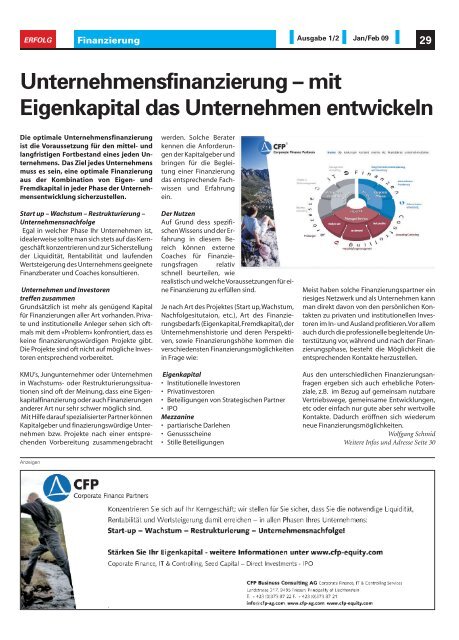 Erfolg_Ausgabe Nr. 1 - Januar/Februar 2009