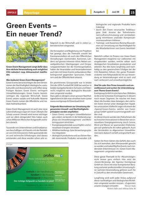 Erfolg_Ausgabe Nr. 6 - Juni 2009