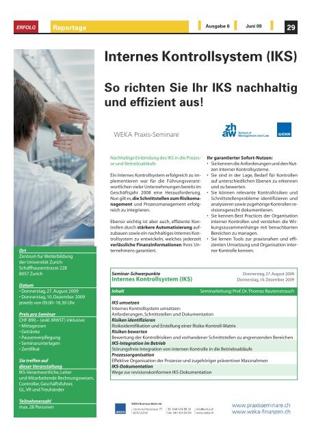 Erfolg_Ausgabe Nr. 6 - Juni 2009