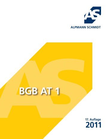 BGB AT 1 2011 - Alpmann Schmidt