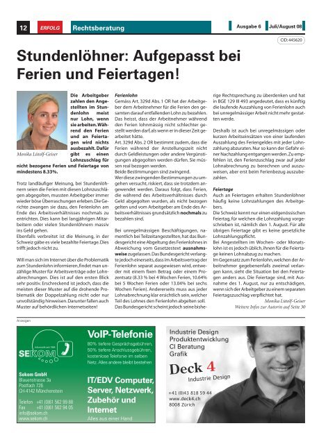 Erfolg_Ausgabe Nr. 6 - Juli/August 2008