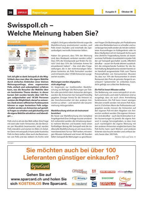 Erfolg_Ausgabe Nr. 8 - Oktober 2008