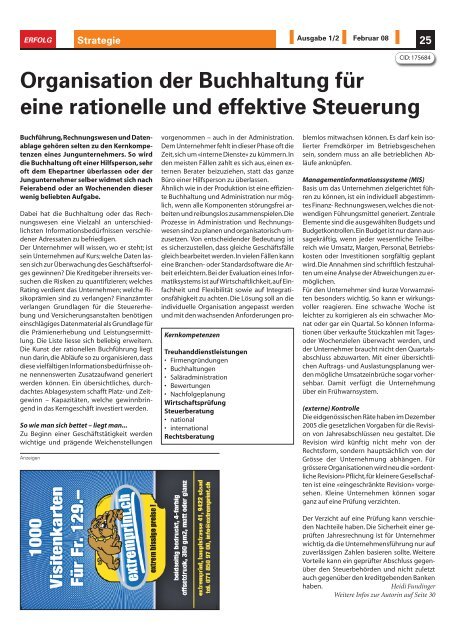 Erfolg_Ausgabe Nr. 1/2 - Januar 2008